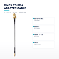Câble adaptateur MMCX vers SMA femelle RF1.13 10cm 600-6000MHz 50 Ohm VSWR 1.5 plaqué or pour module routeur WiFi antenne