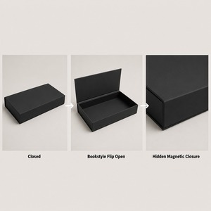 Boîte cadeau magnétique de style livre en or rose ébène pour cadeaux, impression personnalisée, rigide, robuste, de qualité supérieure, vente en gros, livraison directe d'usine - Product Image 2