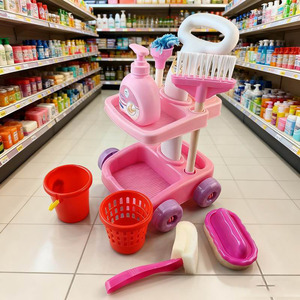 Jouets <span class=keywords><strong>de</strong></span> simulation <span class=keywords><strong>de</strong></span> maison intérieure Toysbase, <span class=keywords><strong>chariot</strong></span> <span class=keywords><strong>de</strong></span> nettoyage, trousse d'outils sanitaires, jouets pour enfants <span class=keywords><strong>de</strong></span> 2 à 4 ans, unisexe - Product Image 1