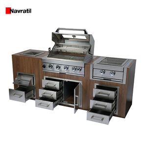 Stock en EE. UU. Almacén de acero inoxidable Construido en barbacoa Parrilla de gas Fregadero Cubo de hielo Cubo de basura Módulo de cajón Juego de cocina al aire libre - Product Image 2