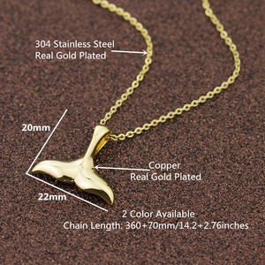 Go Party – collier pendentif queue de baleine en acier inoxydable, chaîne en cuivre, queue de <span class=keywords><strong>sirène</strong></span>, queue de dauphin, breloque, colliers ras du cou pour femmes - Product Image 6