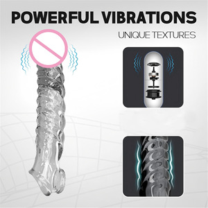 <span class=keywords><strong>Anneau</strong></span> <span class=keywords><strong>vibrant</strong></span> <span class=keywords><strong>réutilisable</strong></span> en TPE pour pénis, manchon d'agrandissement du pénis pour stimulation du couple, vibrateur de point pour homme - Product Image 2
