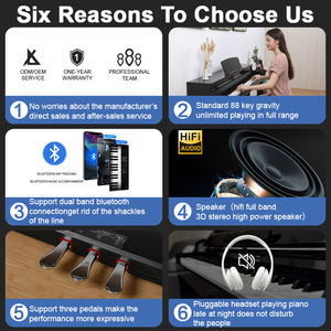 XIONGHAI 88键数码钢琴专业立式配重钢琴键盘电子数码钢琴键盘 - Product Image 4