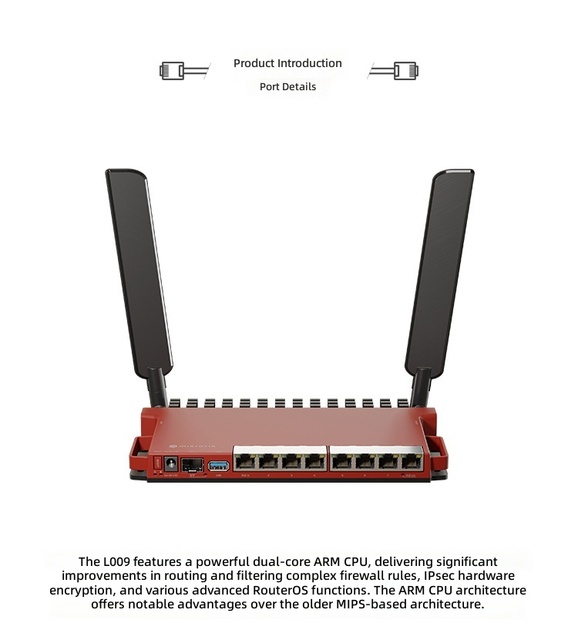 MikroTik L009UiGS-RM RouterBoard L009 Wireless Enterprise Router with Firewall & VPN 2.4G & 5G Wi-Fi Rack-Mountable