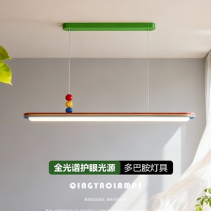โคมไฟเพดานแบบมินิมอลทรงยาว ไฟ LED ขั้ว E27 หัวเดียว สำหรับห้องรับประทานอาหาร เคาน์เตอร์บาร์ โคมไฟเพดานทันสมัย - Product Image 5