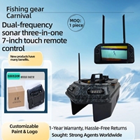 Sonde vidéo de pêche Zhanlan double fréquence 2D Sonar GPS en plastique ABS avec hameçon de remorquage pour bateau à appâts, système quatre-en-un pour la pêche à la carpe européenne