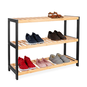 Many Colours Sizes 3 Tier Bamboo <b>Shoe</b> Rack Stack Factory Wholesale Price Affordable Household <b>Shoe</b> Racks Stands Storage Shelves - Product Image 5