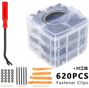 620 Pcs Auto Fastener <strong>Clip</strong> Car Retainer Kit, <strong>Plastic</strong> Fasteners Kit Fender Rivets Kits 16 Most Popular Sizes - Product Image 3
