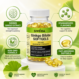 Gélules molles premium d’extrait de <span class=keywords><strong>ginkgo</strong></span> <span class=keywords><strong>biloba</strong></span> 8 en 1 – 500mg avec vitamine E – Complément bien-être pour la santé cérébrale - Product Image 5