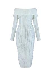 Elegante elegante con <span class=keywords><strong>scollo</strong></span> <span class=keywords><strong>a</strong></span> <span class=keywords><strong>barca</strong></span> <span class=keywords><strong>a</strong></span> spalla Sexy ondulato <span class=keywords><strong>a</strong></span> <span class=keywords><strong>manica</strong></span> <span class=keywords><strong>lunga</strong></span> avvolgente <span class=keywords><strong>abito</strong></span> lungo <span class=keywords><strong>abito</strong></span> lungo - Product Image 6