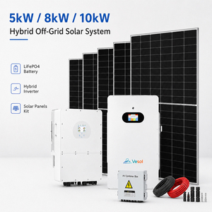 ระบบโซลาร์เซลล์ไฮบริดออฟกริด 5kW 8kW 10kW ชุดโซลาร์เซลล์สำหรับบ้านพักอาศัยพร้อมแบตเตอรี่ LiFePO4 และแผงโซลาร์เซลล์สำหรับใช้ในบ้าน - Product Image 2