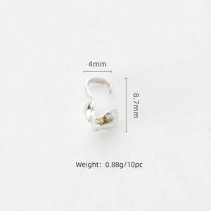 Pe898 100Pcs Mở Bead Mẹo Knot Bao Gồm Kim Loại Vỏ Sò Uốn Fold-Over calotte Kết thúc Mũ Cho Đồ Trang Sức Làm DIY Thủ Công Mỹ Nghệ, Bạc - Product Image 4