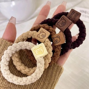 Cuerda elástica para el pelo de alta elasticidad, duradera, con diseño de oso, para mujer, banda de goma para atar el pelo, accesorio para el cabello. - Product Image 4