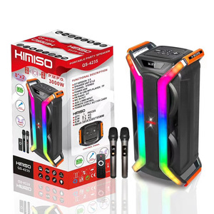 <strong>QS</strong>-4235 Bt <strong>Speaker</strong> Extra Bass With Built-In Amplifier Dual 8 Inch Outdoor Karaoke <strong>Speaker</strong> With Wireless Mic for Family Ktv Party - Product Image 4