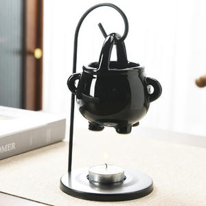 Quemador de aromaterapia de cerámica con gancho de <span class=keywords><strong>hierro</strong></span> creativo, quemador de aceite esencial en forma de <span class=keywords><strong>caldero</strong></span> de <span class=keywords><strong>bruja</strong></span> de comercio exterior de exportación - Product Image 4