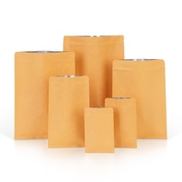 En stock, sachet en papier kraft refermable à trois côtés avec fermeture éclair en aluminium alimentaire réutilisable