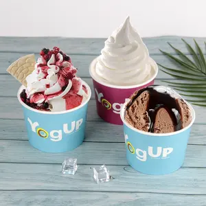 Custom Printed Disposable Ice Cream Paper Cups Frozen Yogurt Cup