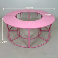 Support à gâteau en métal M825, forme S détachable, rond et creux, pour table de dessert de mariage, table de buffet demi-lune incurvée