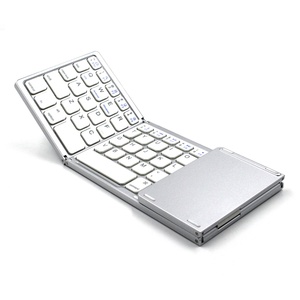 Clavier pliable miniature de poche certifié CE ROHS FCC, clavier sans fil avec pavé tactile, clavier pliable - Product Image 2