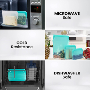 Bolsa de Silicona Reutilizable con Cierre Hermético para Almacenamiento de Alimentos, Ideal para Conservar la Frescura de Sándwiches Grandes en el Congelador - Product Image 5