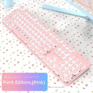 Punk Style USB Wired Mechanical Full Size Keyboard New LED Backlit 104 <b>Keys</b> Desktop Aluminum Alloy <b>Panel</b> - Product Image 1