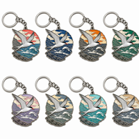 Porte-clés personnalisé en émail dur thème Océan Nord Atlantique, cadeau premium sur le thème de la faune marine, breloque souvenir en alliage de zinc représentant un pétomène, une baleine et une loutre