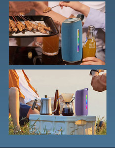 Haut-parleur Bluetooth portable sans fil étanche IPX6 à grand volume extérieur 30W avec lumière RGB colorée et caisson de basses en tissu haute puissance - Product Image 4