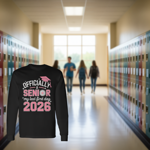 Camiseta de manga larga oficialmente para estudiantes de último año, My Last First Day 2026 - Product Image 3