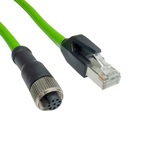 Conector Ethernet Industrial CAT6E de Ocho Núcleos Tipo A M12 RJ45 Hembra IP67 con Revestimiento de PVC para Computadora, Automóvil, Motocicleta y Electrodomésticos - Product Image 1