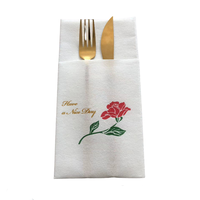 Serviettes de table en gros Logo personnalisé Couverts jetables de poche Serviettes Airlaid pour restaurant