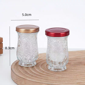 Nouveau joli pot en verre de 50ml de miel de nid d'oiseau de caviar scellé transparent de silex extra en forme avec couvercle en métal - Product Image 4