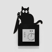 Décoration de porte d'Halloween en bois écologique, chat noir avec couteau, taille personnalisable, toutes sortes de coins, panneau de porte, décoration de coin de porte
