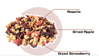 Bulk gestoomde gezonde kruidenthee met zoete aroma's, echt gedroogd fruit, romige aardbeienmacaron-thee