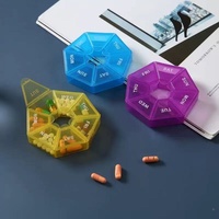 Injectie Plastic Kleine Pil Box Organizer Mini Desktop Draagbaar Voor Woonkamer Slaapkamer Stofdichte Een Week Opbergdozen Bakken