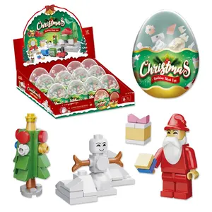 Christmas building block toy egg Christmas tree house santa claus snowman building toys