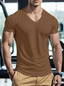Camiseta Deportiva de Cuello en V para Hombre, Transpirable, Suave, Cómoda, Ligera, Elegante, Ajustada, Unisex, Informal, para Gimnasio, Entrenamiento, Fitness - Product Image 6