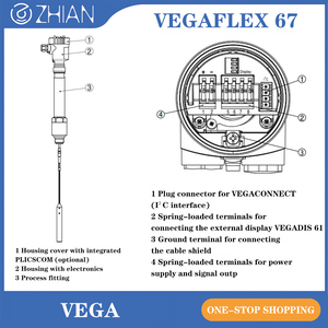 เครื่องมือวัดระดับแบบเรดาร์นำทาง FX67R แบบเต็มช่วง พร้อมเซ็นเซอร์ VEGAFLEX 67 - Product Image 4