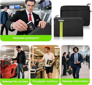 Feuerfeste und wasserdichte Dokumenten- und Geldtasche mit Reißverschluss und Schloss für Bargeld, Mobiltelefone, Schlüssel und Kreditkarten - Product Image 3