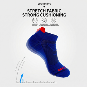 Chaussettes de sport courtes de compression premium anti-ampoules, à séchage rapide, pour la course, le basketball, le cyclisme et la gym, avec languette rembourrée et coupe basse - Product Image 3