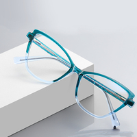 Monture de lunettes optiques Partagas TR90 œil de chat avec charnières à ressort et branches à fixation par broche, anti-lumière bleue, pour femmes