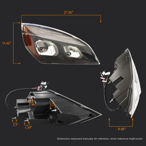 Chất lượng cao xe tải mức Độ Đèn Pha LED Đen nhà ở 2018-2023 FRE-Liner New cascadia LA66-01405-002 - Product Image 4