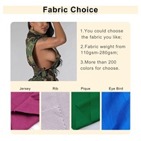 Nouveau débardeur court personnalisé pour femme, sans manches, à découpes latérales, sexy, imprimé par sublimation, col montant, coupe courte, motif camouflage