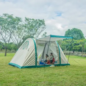 Doppia tenda pieghevole automatica portatile di Oxford per il viaggio all'aperto tenda da campeggio gonfiabile per la famiglia di 6 uso escursionistico estivo