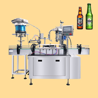 Équipement d'encapsulage et de bouchage automatique de bouteilles de bière contrôlé par PLC électrique, moteur pour une production de boissons efficace