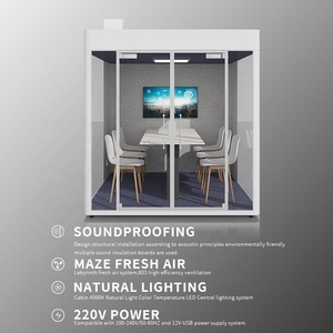 Sound Proof per ufficio per parete di vetro Pod per ufficio moderno personalizzato diverse dimensioni silenziose cabine per sala prove dell'udito - Product Image 4