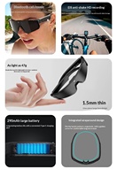 Lunettes Intelligentes ODM avec Caméra 8MP, Prise de Vidéo et Photo, WiFi, Contact Intelligent, Traduction IA en Temps Réel, Lunettes de Soleil Sport Intelligentes
