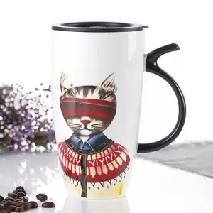 Keramische Mokken Aardewerk 15 Oz Grote Email Nordic Ins Stijl Tiki 11 Oz Kat Dubbele Muur Vacuüm Elektrische Koffiemok Geschenkdozen