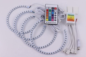 HYML 131mmX4 131mm x 2 pièces + 146mm x 2 pièces 30W 3500LM pour E36 E39 <span class=keywords><strong>E46</strong></span> E38 <span class=keywords><strong>RGB</strong></span> 7 couleurs LED <span class=keywords><strong>Angel</strong></span> Eye Hola anneaux de contrôle App - Product Image 4