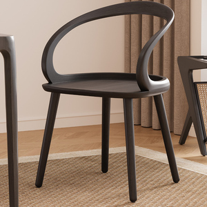 <span class=keywords><strong>Chaise</strong></span> en bois massif moderne avec ruban décoratif, en bois <span class=keywords><strong>de</strong></span> caoutchouc naturel, à bords arrondis, pour salon et salle à manger - Product Image 3