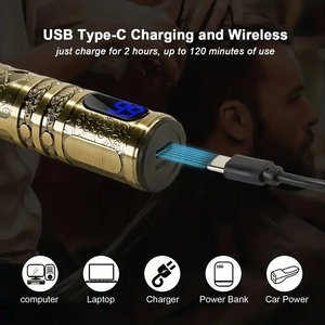 Tagliacapelli Professionale per Uomo, Trimmer per <span class=keywords><strong>Barba</strong></span> Senza Fili, Kit di Taglio e Cura con Corpo in Metallo, Rasoio per <span class=keywords><strong>Barba</strong></span> da Barbiere - Product Image 5